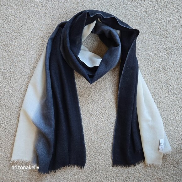 Masai Copenhagen Accessories - Masai Copenhagen Wool Scarf Gradient Ombre Lightweight Black White